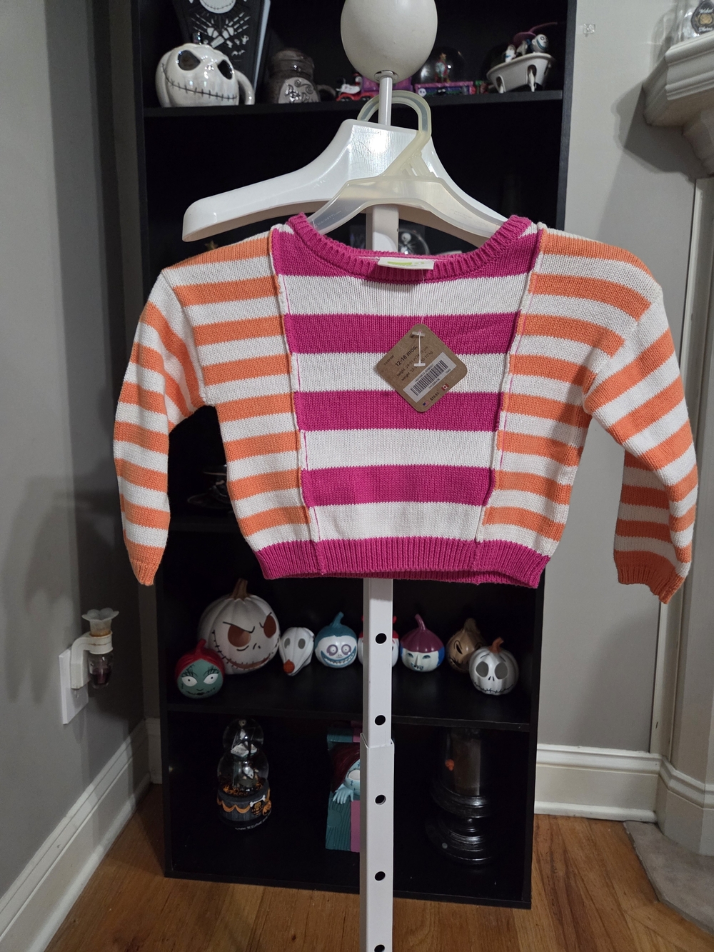 Crazy 8 Girls' Striped Knit Sweater - Pink, Orange, White